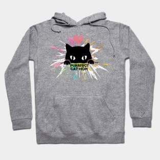 Peeking Cat Mom And Mix Paint Hoodie